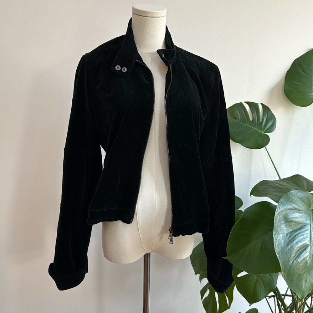 Theory Black Velvet Jacket | Size L